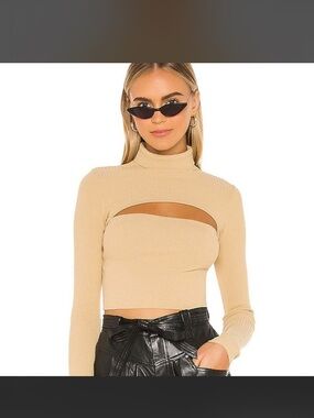 Revolve Superdown Tasha Cut Out Turtleneck Sweater Size Small